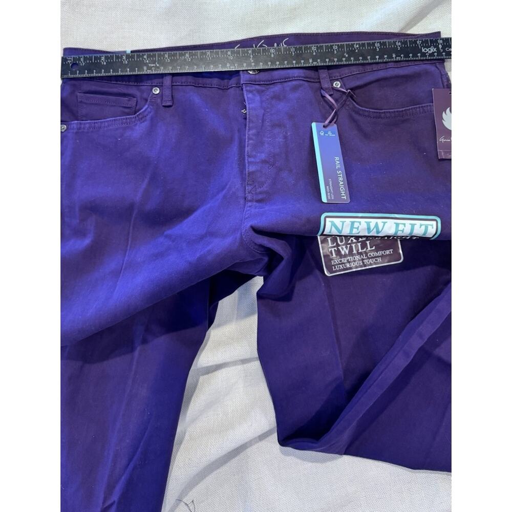 Gloria Vanderbilt Slimming Stretch Jeans Womens Size 16 Rail Straight Purple New - Picture 3 of 8